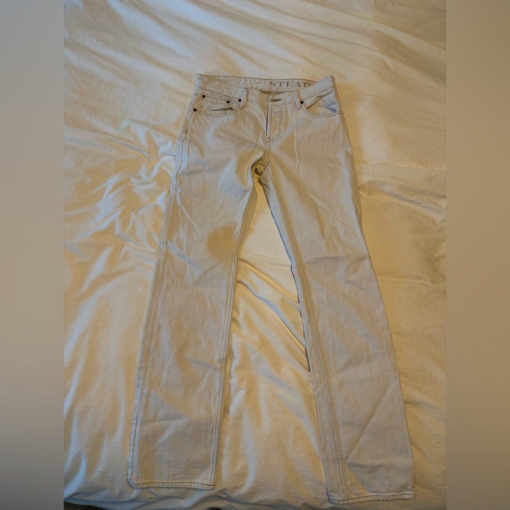 Burberry Men's Cream Slim Straight Jeans